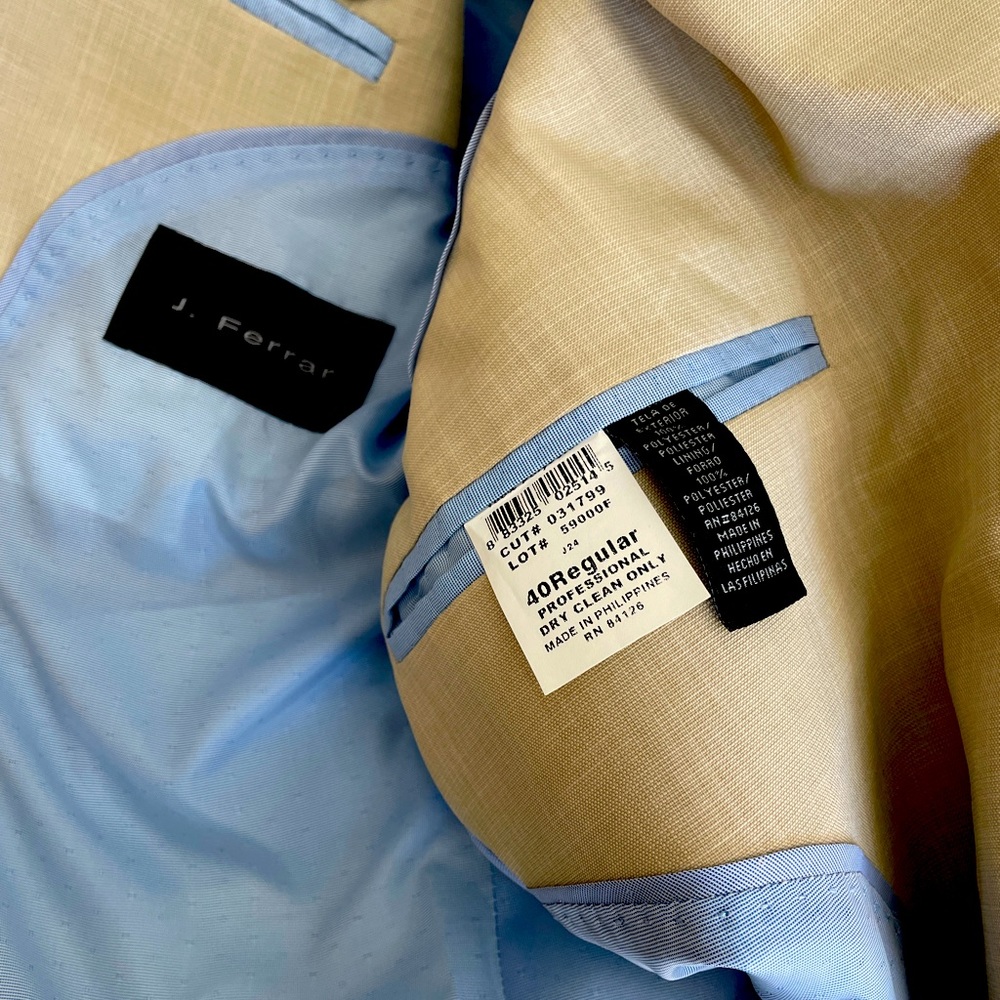 Pre-owned, sell 2 suits for price of 1. 40R for both suits.